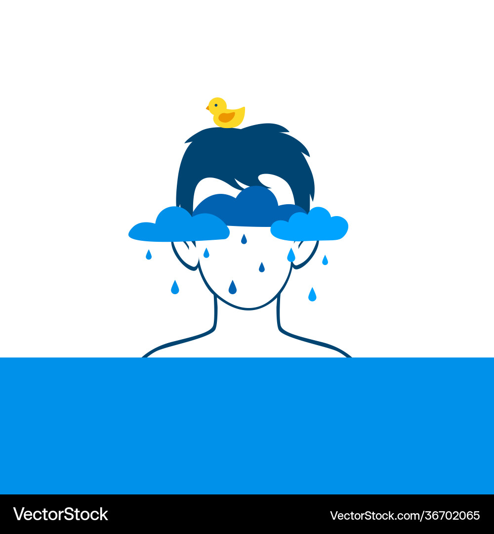 Sadness and abstract sorrow crying character Sadness and abstract sorrow crying character vector image