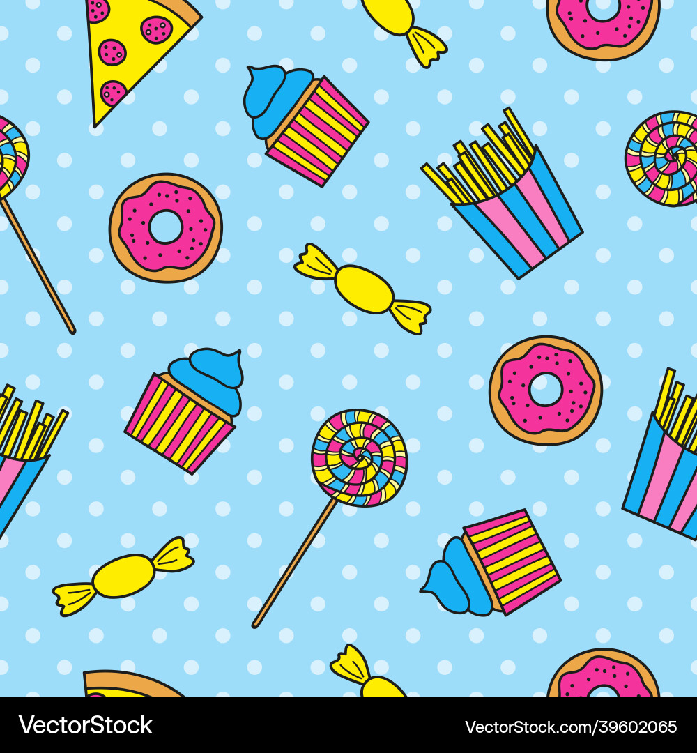 Seamless pattern with pop items Vector Image