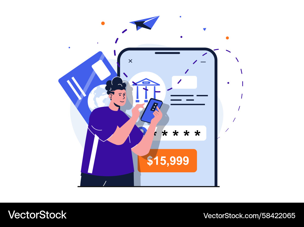 Secure Mobile Banking App Vector Image