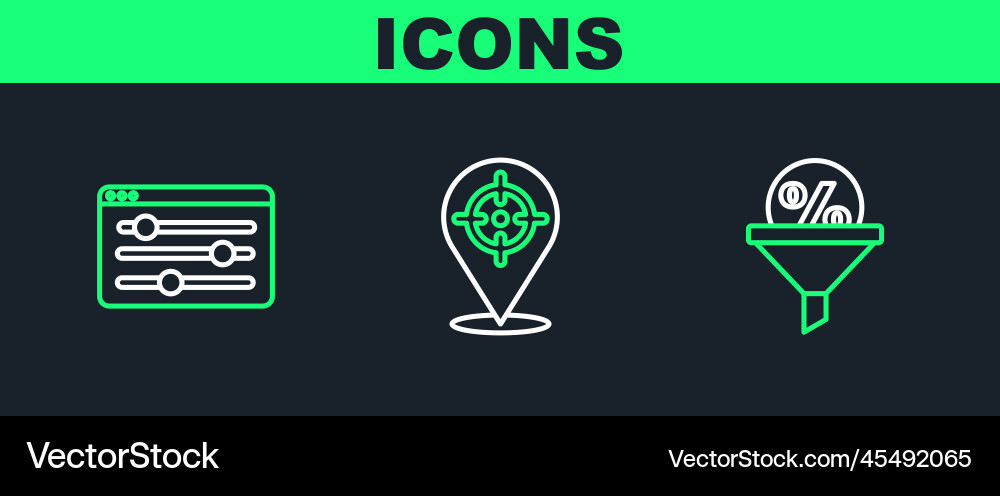 Set line lead management browser setting Set line lead management browser setting vector image