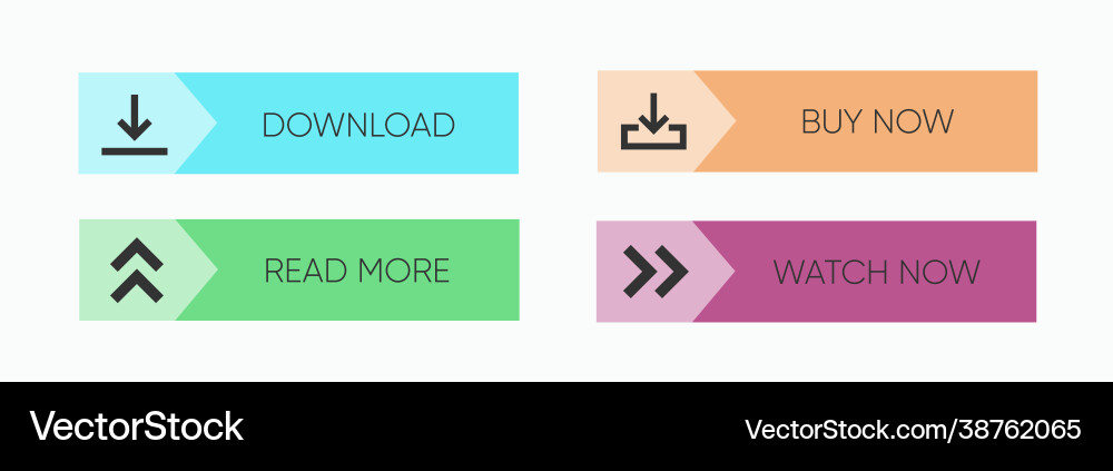 Set multi-colored buttons using gradient Set multi-colored buttons using gradient vector image