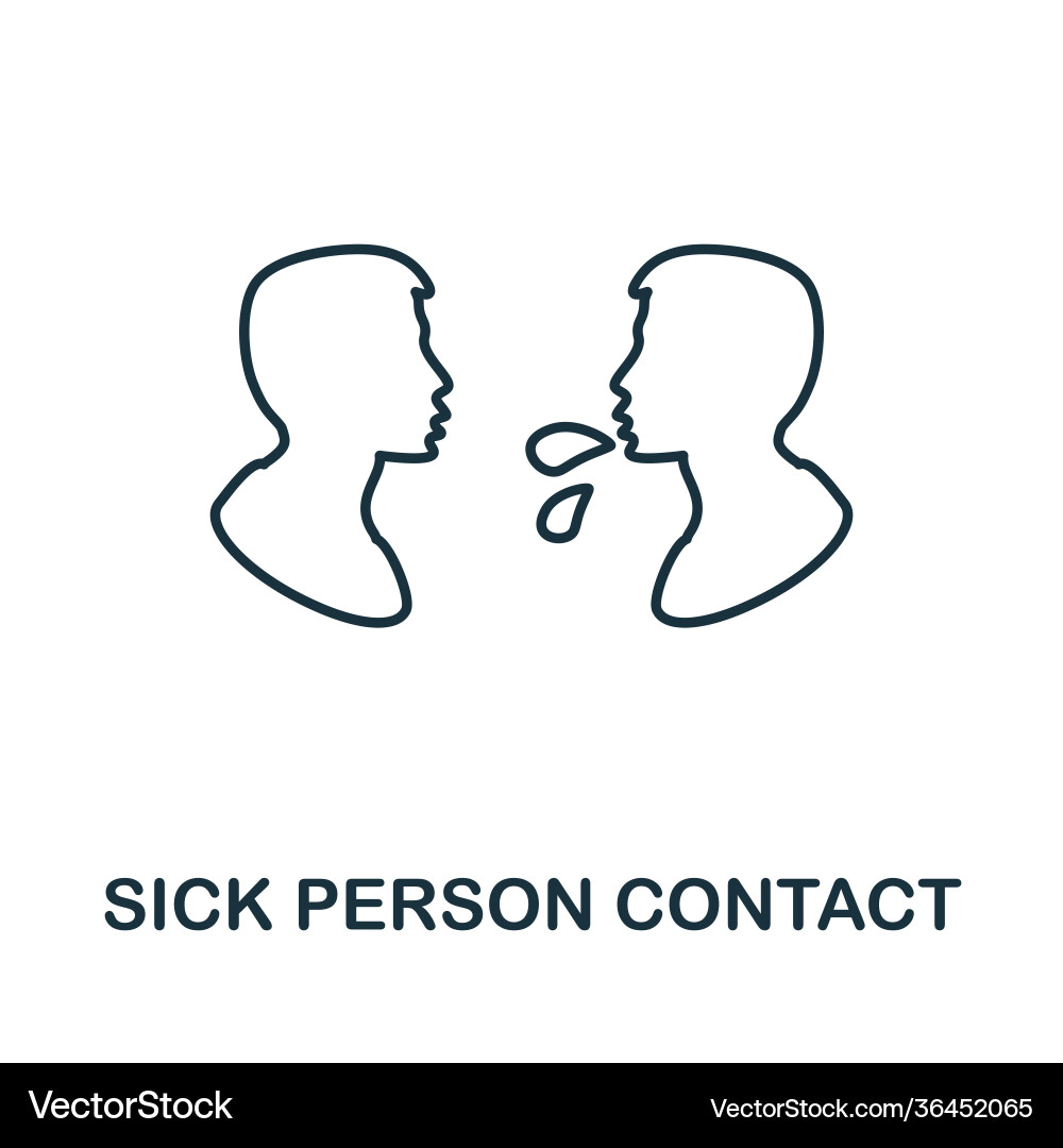 Sick person contact icon simple element from Vector Image