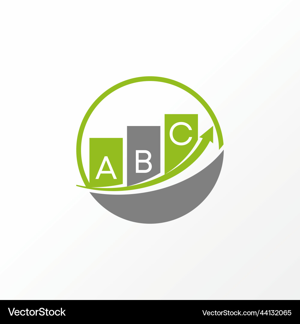 Unique chart or trading with arrow and circle Unique chart or trading with arrow and circle vector image