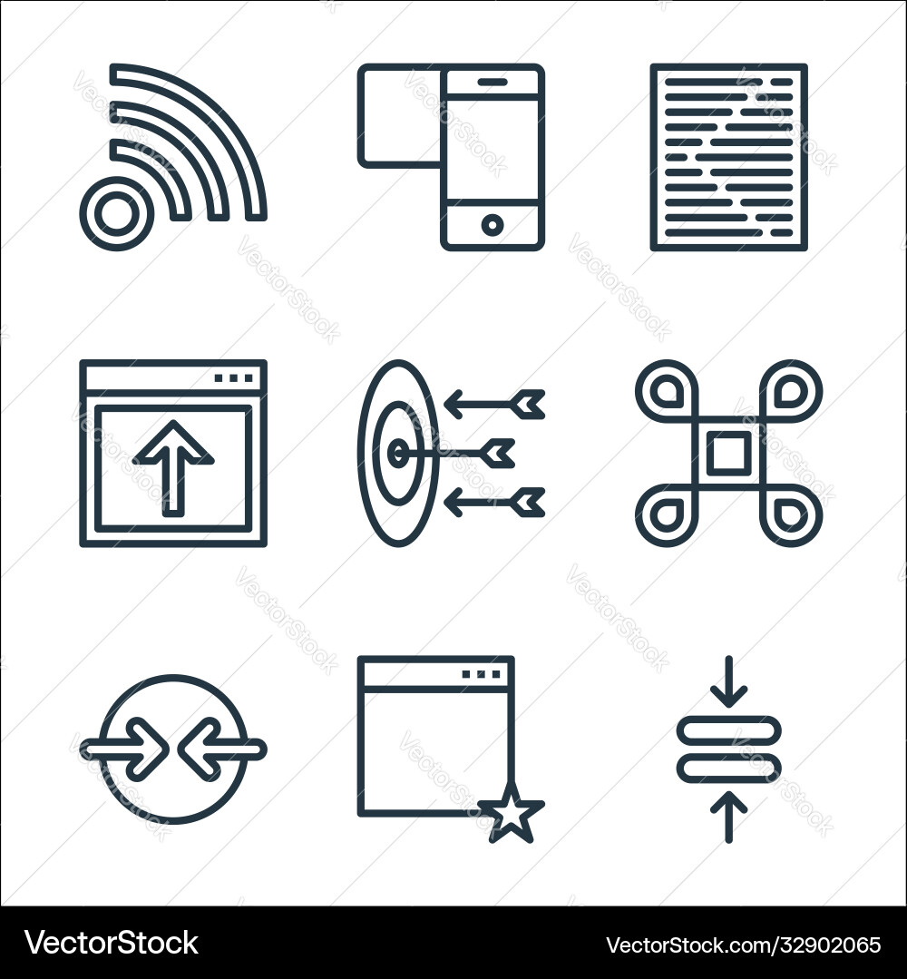 User interface line icons linear set quality vector image