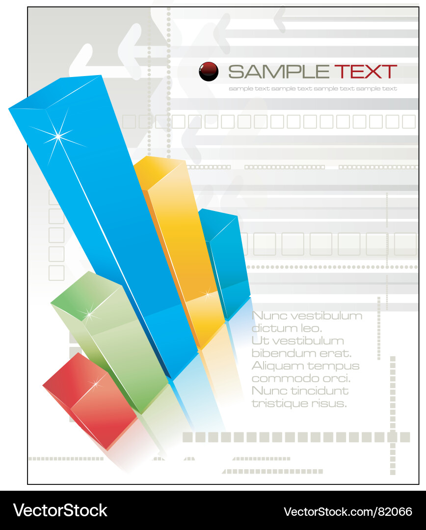 3D Shiny Graph with Reflections vector image