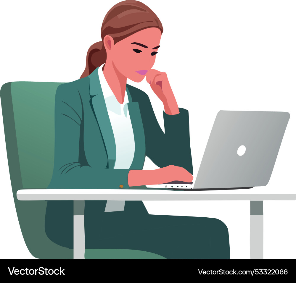 A person in front of computer Vector Image