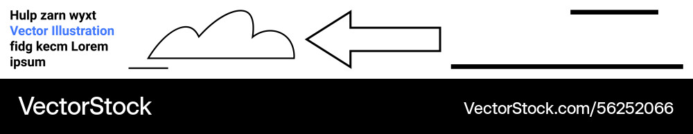 Abstract arrow pointing to cloud with text Abstract arrow pointing to cloud with text Vector Image