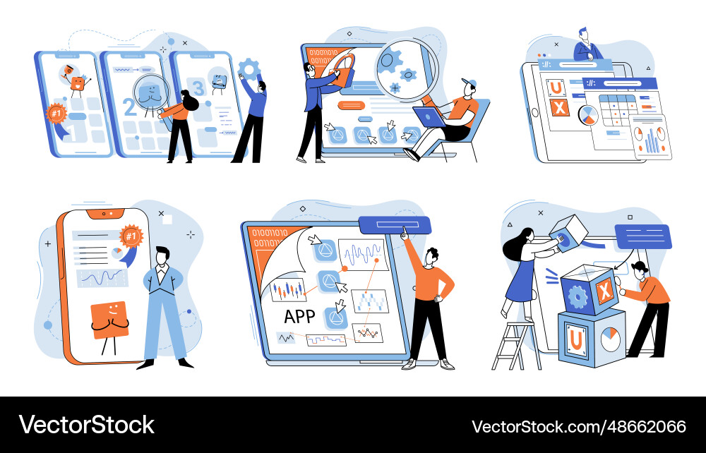 Application testing metaphor Vector Image