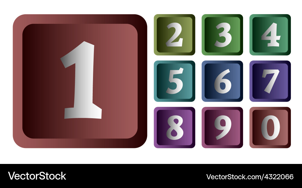 Colorful numbers in the form of buttons vector image