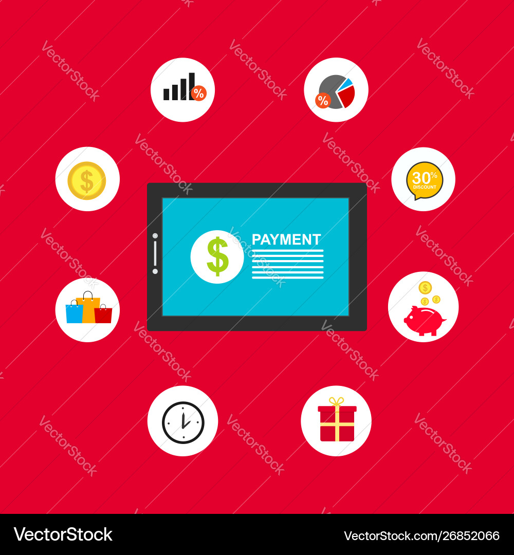 Concept online and mobile payments for web page Concept online and mobile payments for web page vector image