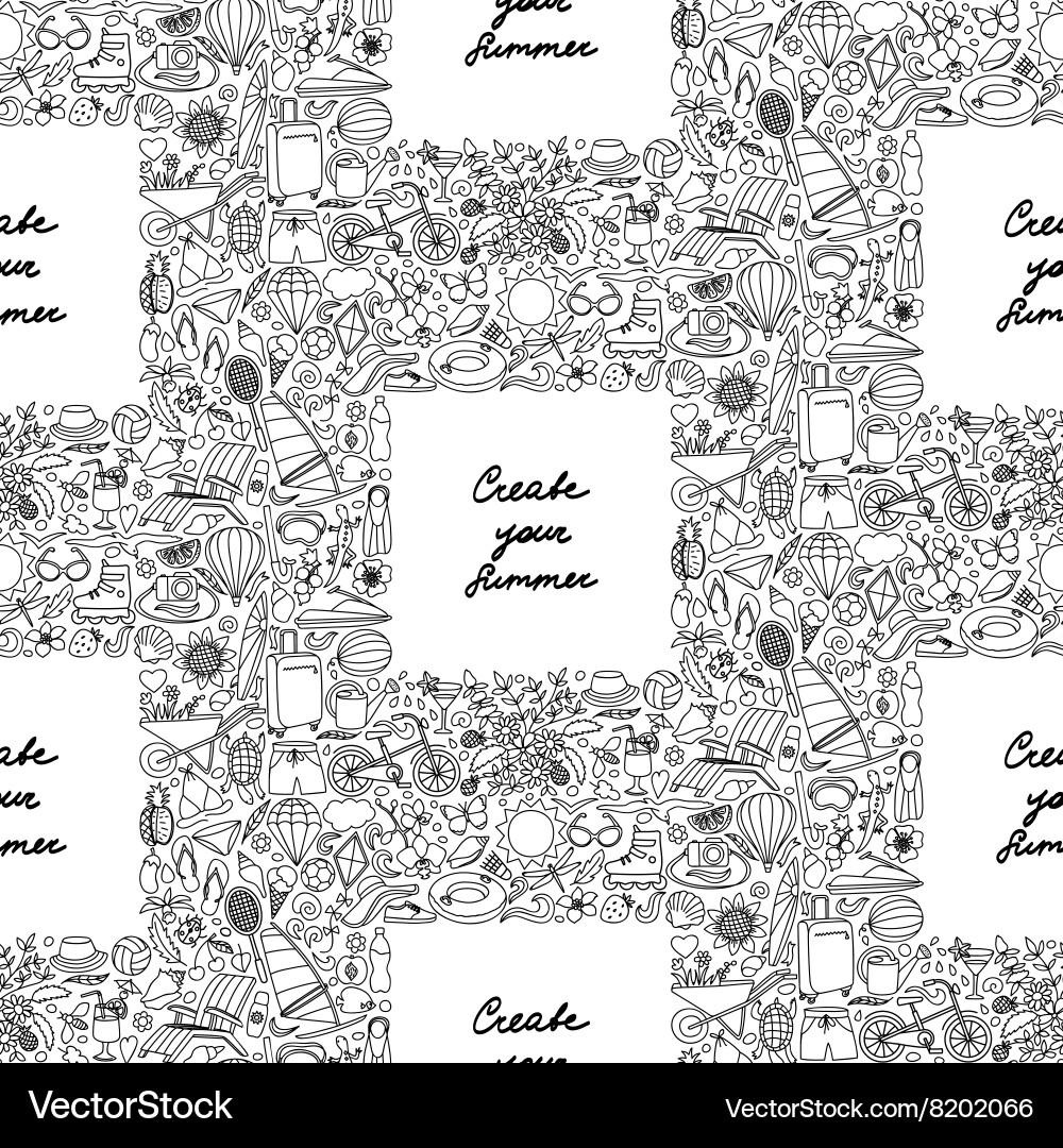 Create your summer seamless pattern vector image
