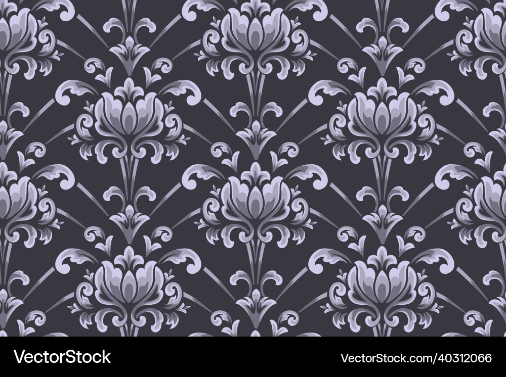 Damask seamless pattern element floral Damask seamless pattern element floral vector image