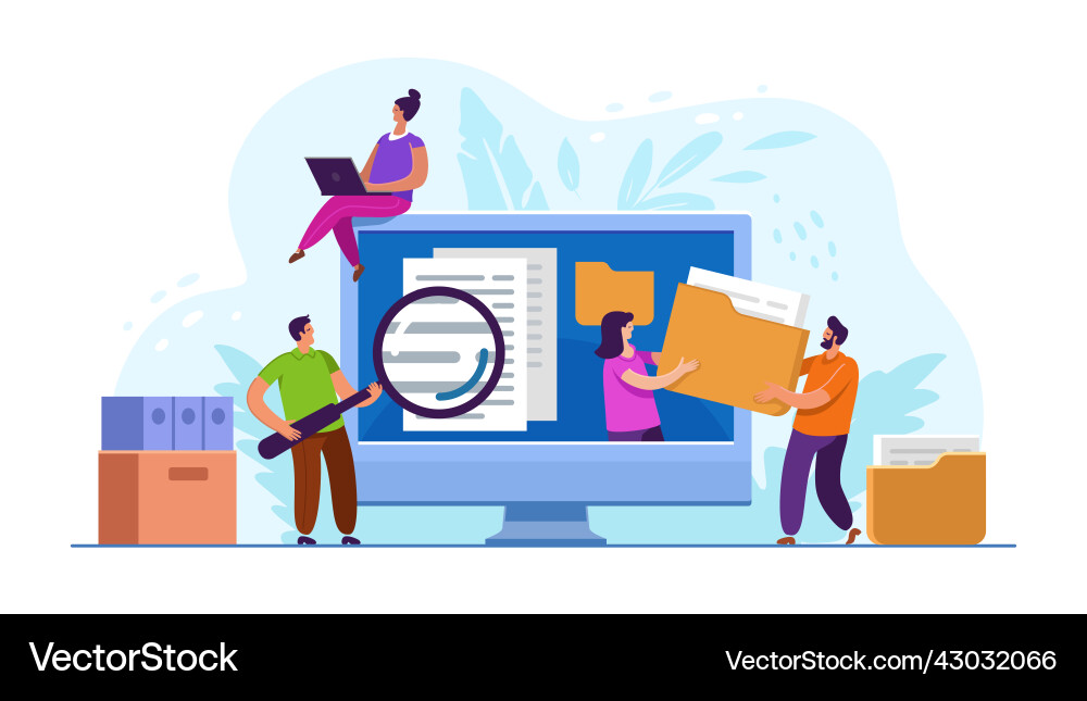 Data Management & Technology vector image