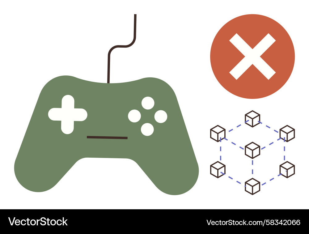 Gaming & Blockchain Network Error Vector Image
