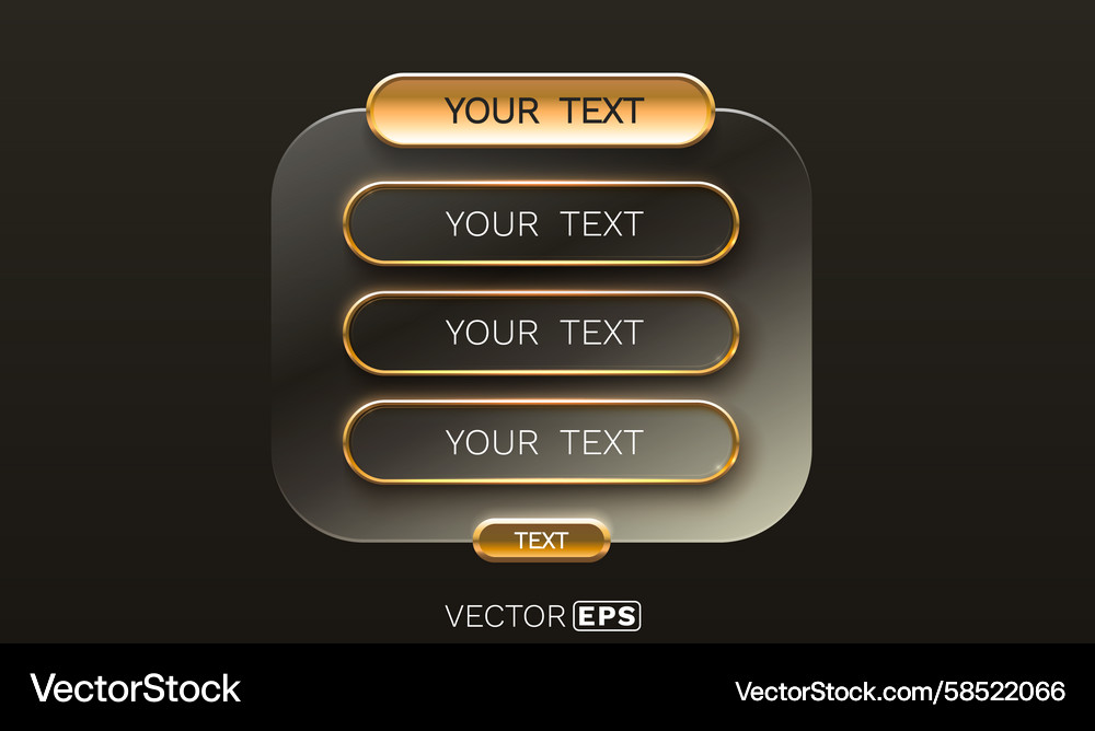 Golden Frame Event Bar Button Vector Image