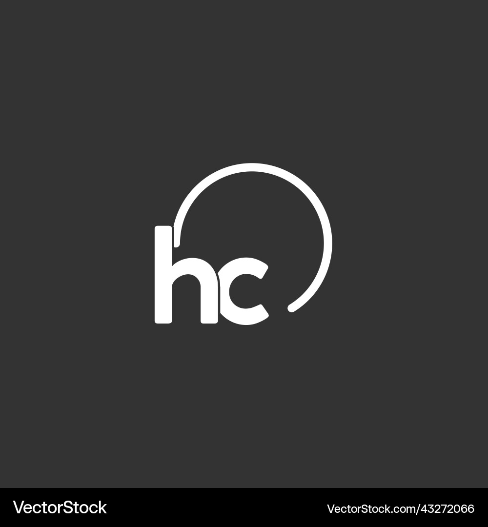 Hc initial logo with rounded circle Vector Image