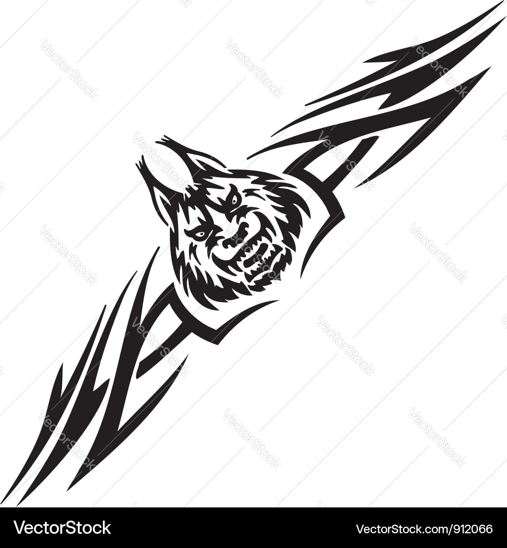 Lynx and symmetric tribals vector image