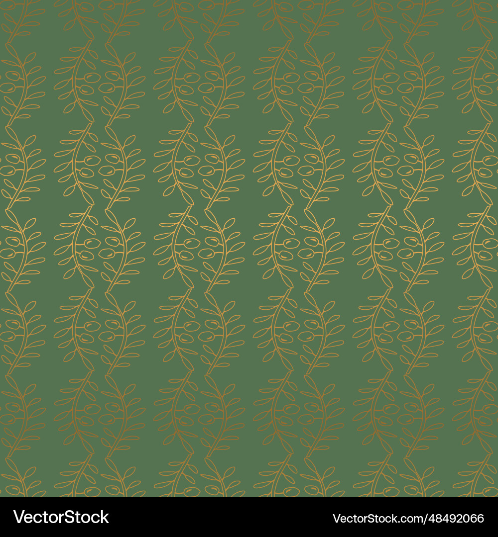 Olive branches abstract botanical pattern design Olive branches abstract botanical pattern design Vector Image
