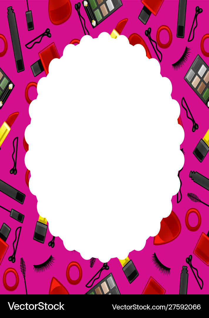 Pink frame with beauty products seamless pattern Pink frame with beauty products seamless pattern vector image