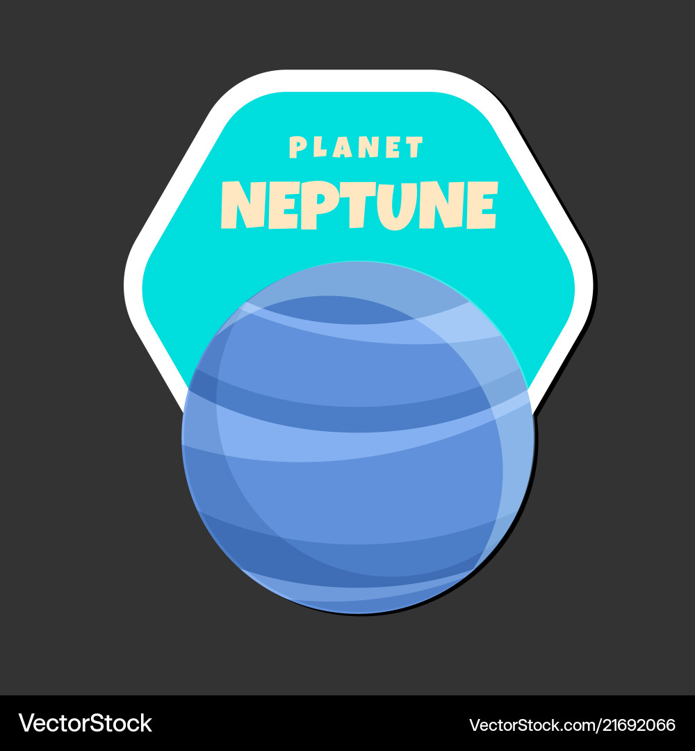 Planet neptune design hexagon frame background vec Vector Image
