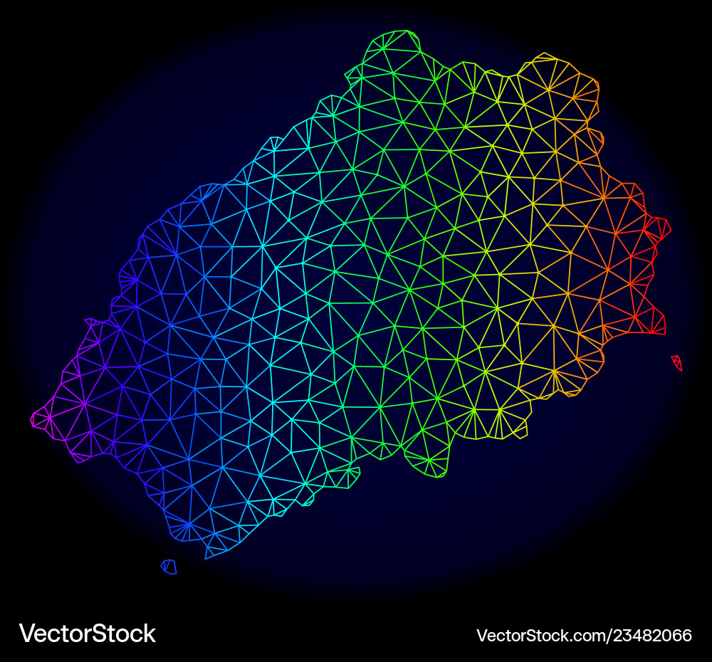 Polygonal wire frame spectrum mesh map Polygonal wire frame spectrum mesh map vector image