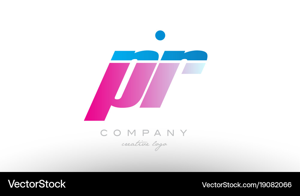 Pr p r Alphabet Buchstaben Kombination rosa blau kühn Vektorbild