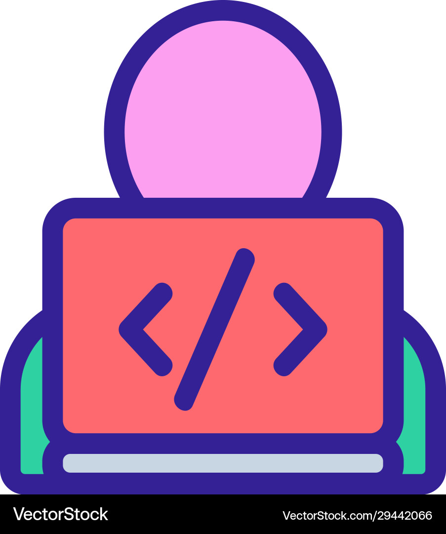 Programmer icon isolated contour symbol Programmer icon isolated contour symbol vector image
