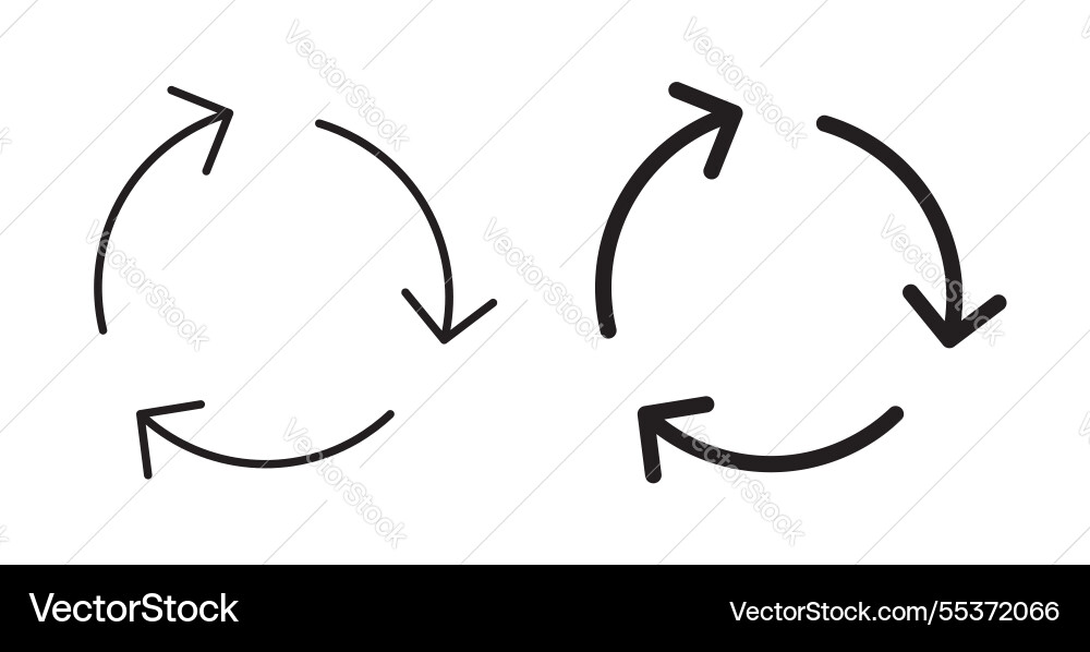 Recycle icon set in thin line for web vector image