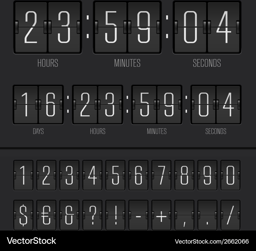 Retro Countdown Timer Display Vektorbild
