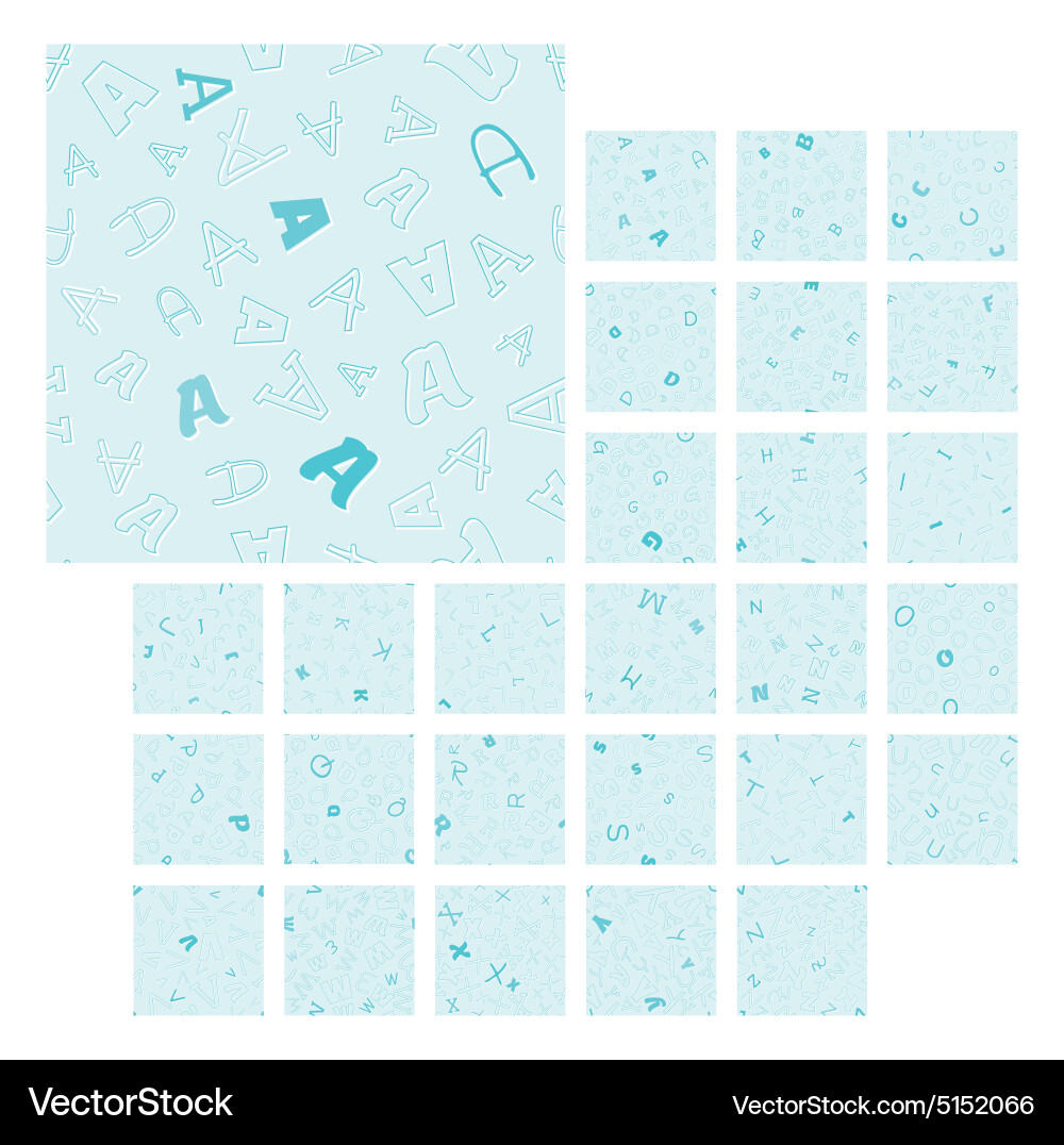 Seamless pattern with characters a - z Vector Image
