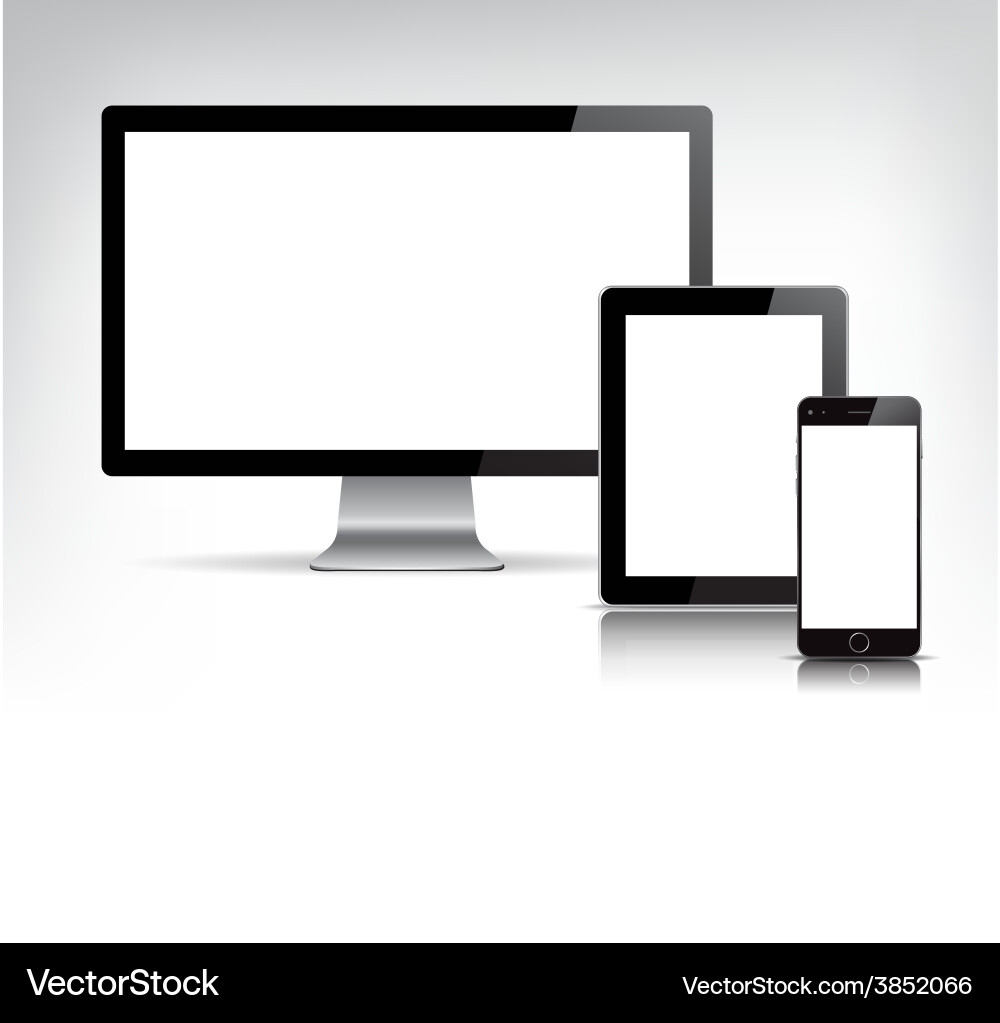 Set of realistic personal computer Vector Image