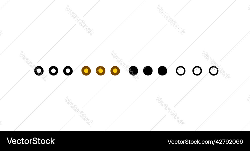 Three dots icon set in different styles menu vector image