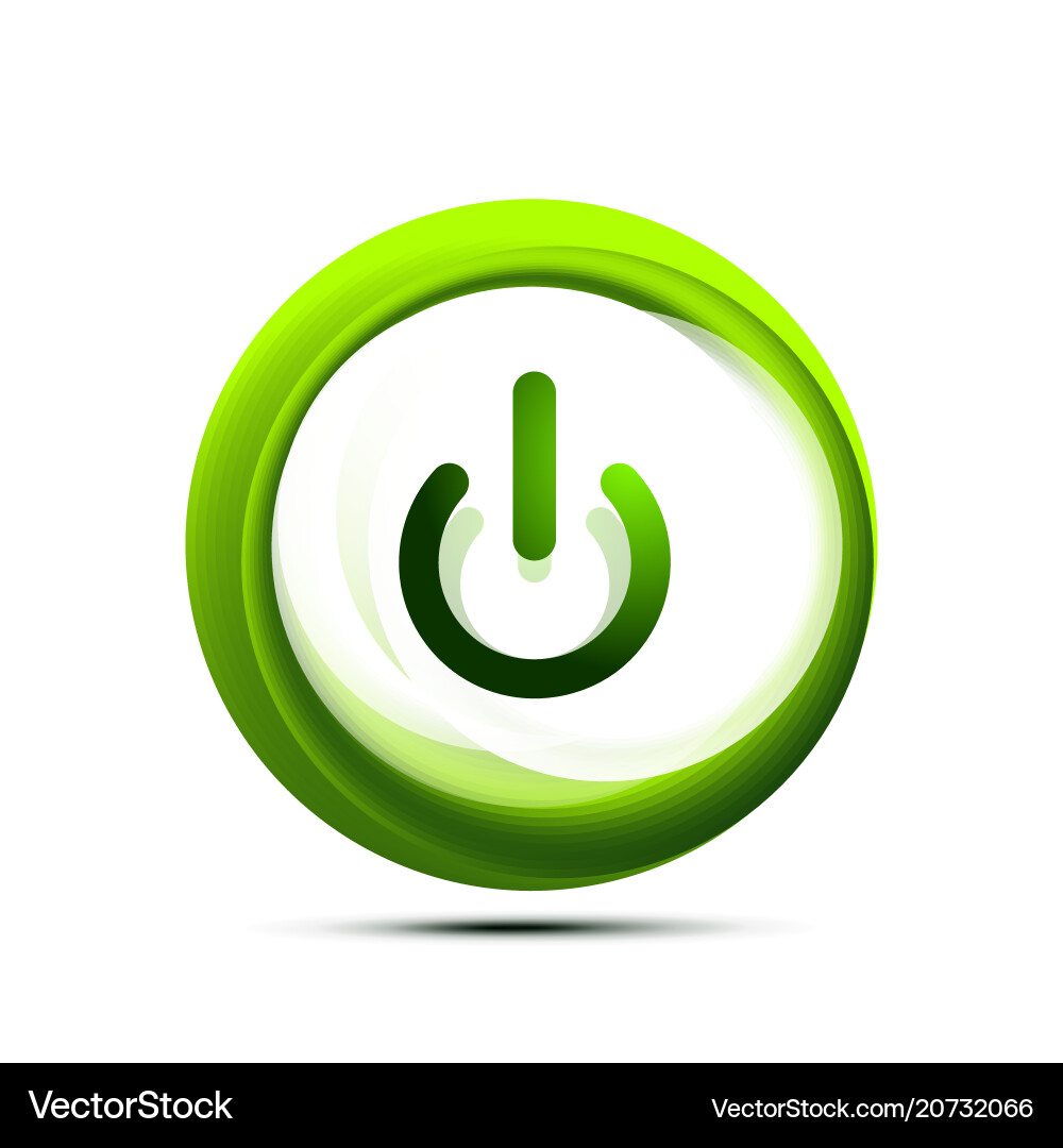 Transparent Power Button with Swirl vector image