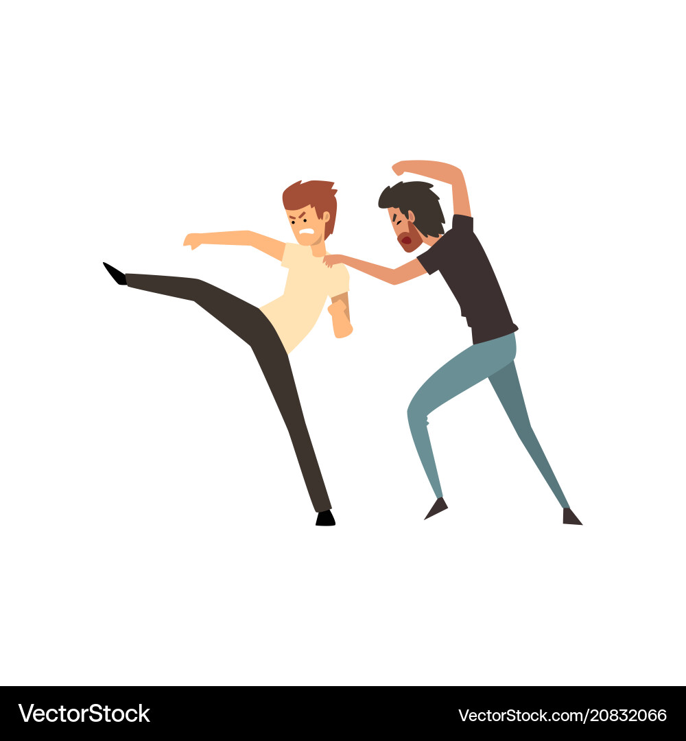 Two aggressive men fighting Two aggressive men fighting vector image