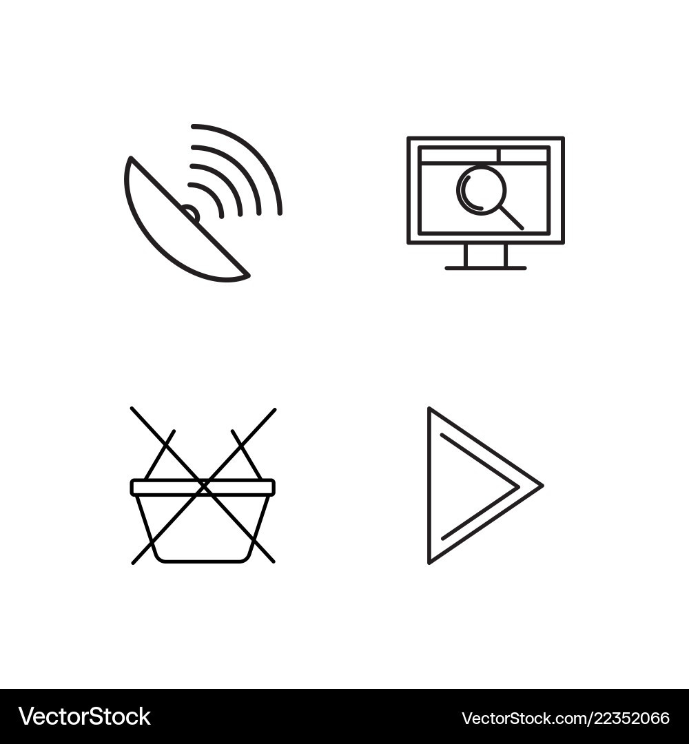 Web simple outlined icons set Web simple outlined icons set Vector Image