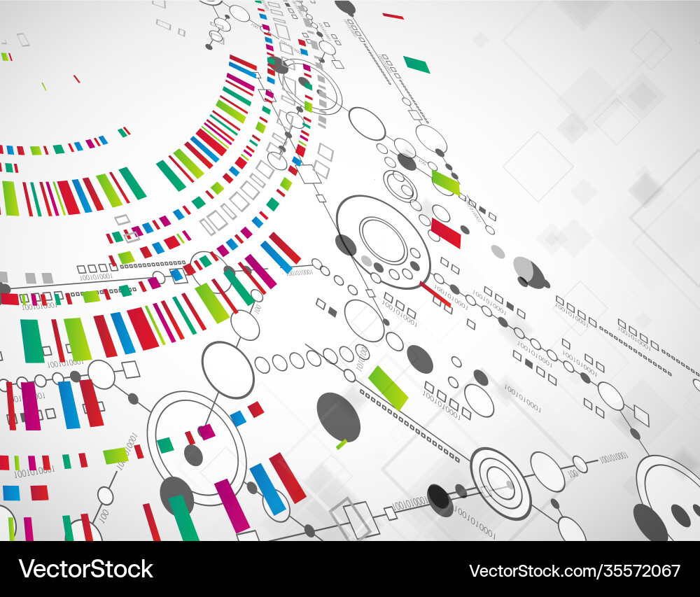 Abstract technological background with various vector image