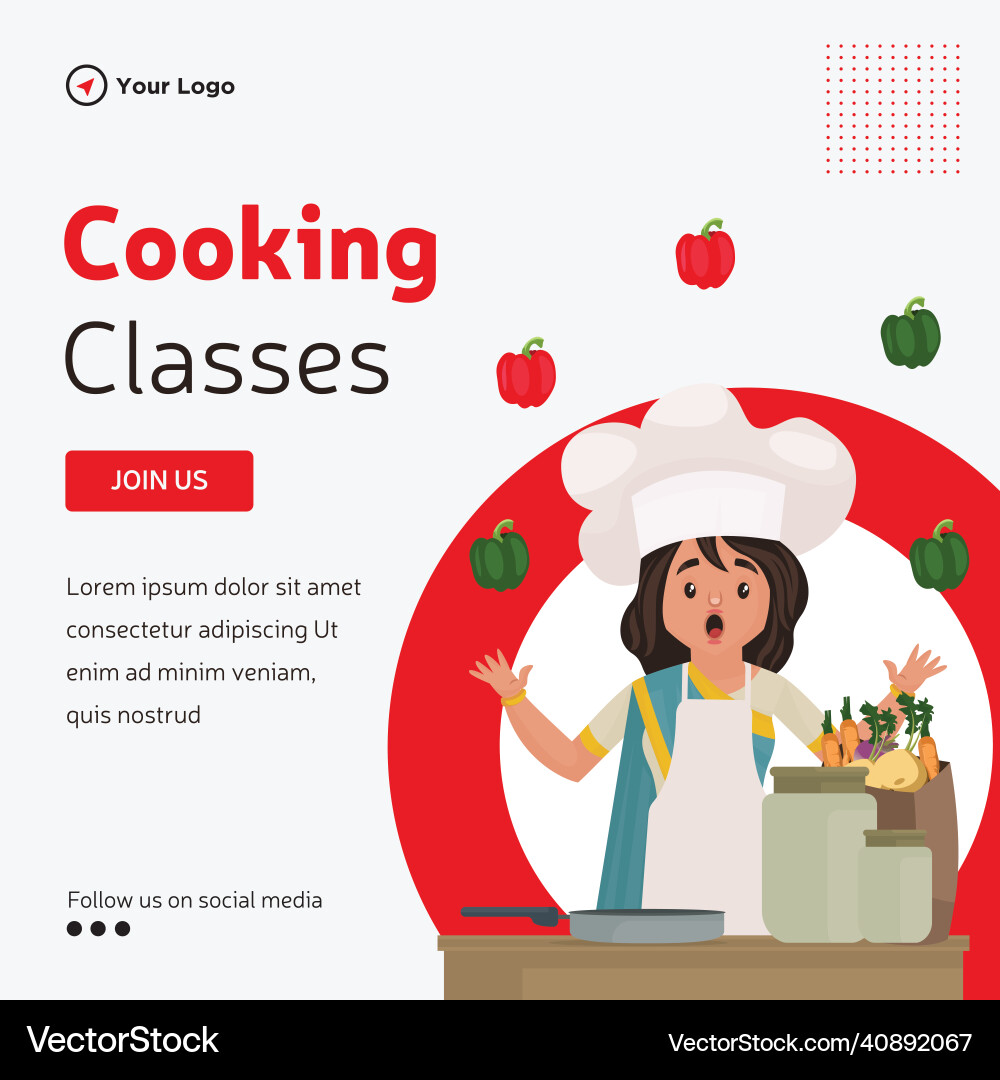 Banner design of chef lady Banner design of chef lady vector image