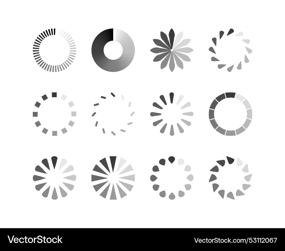 Collection loading bar status icon set of loaded Collection loading bar status icon set of loaded Vector Image
