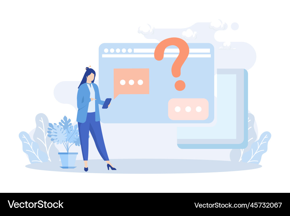 Customer support characters using online vector image