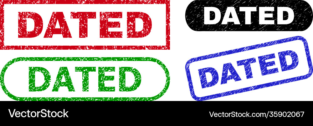Dated rectangle watermarks with unclean style Vector Image