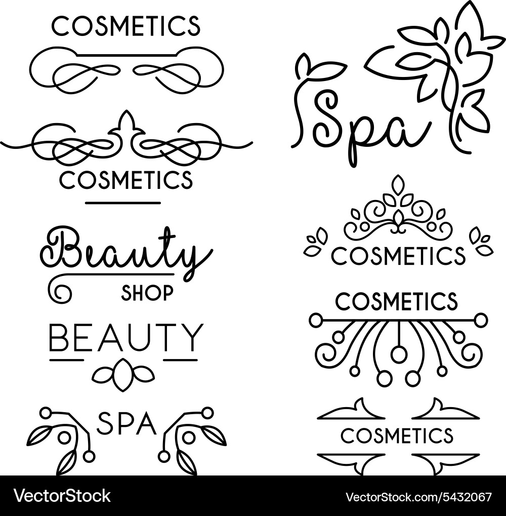 Floral Beauty & Care Logo Set Vector Image