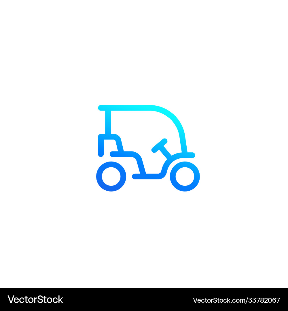 Golf Cart Line Icon Vector Image