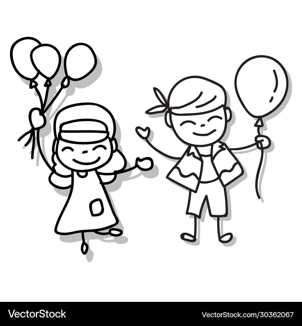 Hand drawing happy people happiness kids concept Hand drawing happy people happiness kids concept vector image