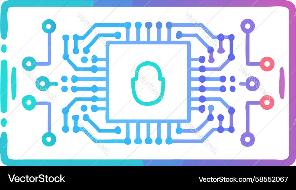 High-Tech Microchip Processor Vector Image