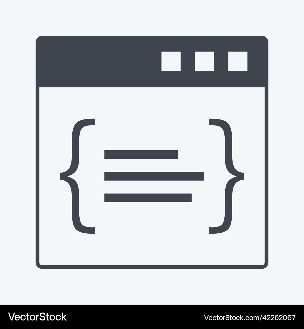 Icon code suitable for programming symbol glyph Icon code suitable for programming symbol glyph vector image