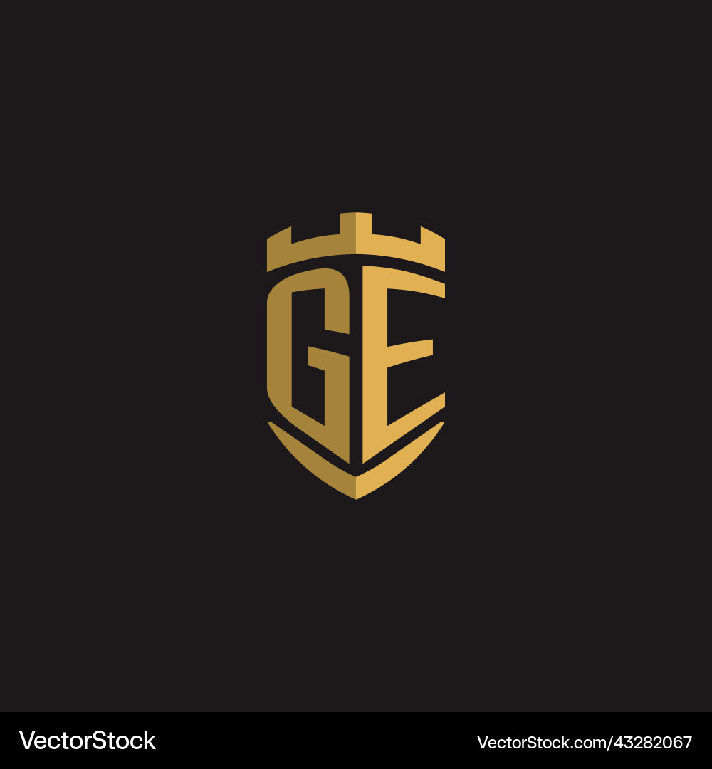 Initials ge logo monogram with shield style design Initials ge logo monogram with shield style design Vector Image
