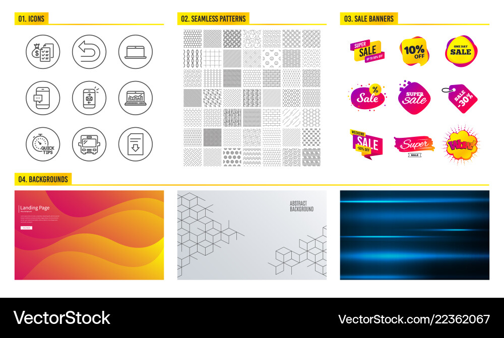 Quick tips bus and web analytics icons mail Quick tips bus and web analytics icons mail vector image