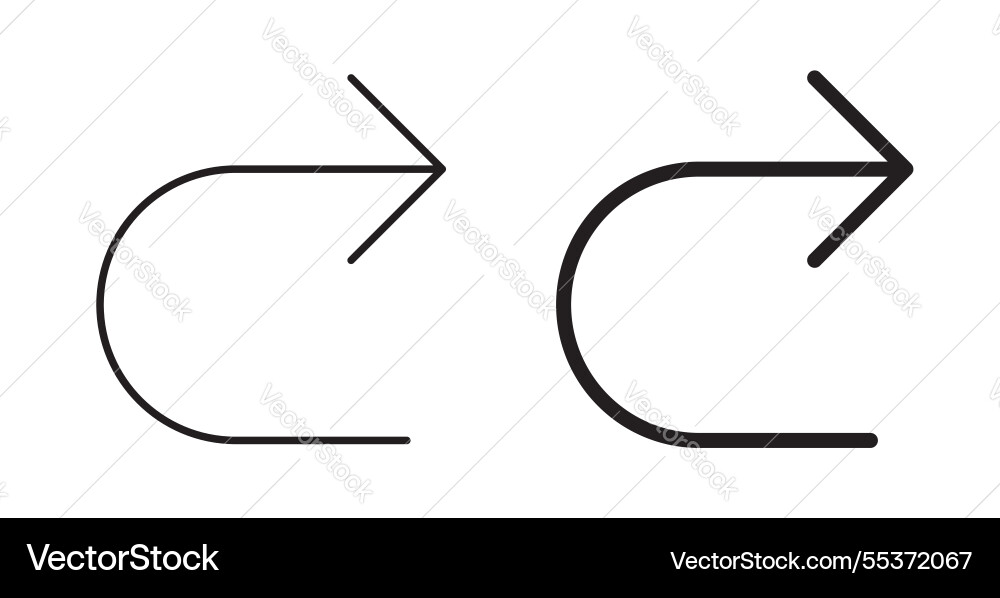 Redo icon set in thin line for web Vector Image
