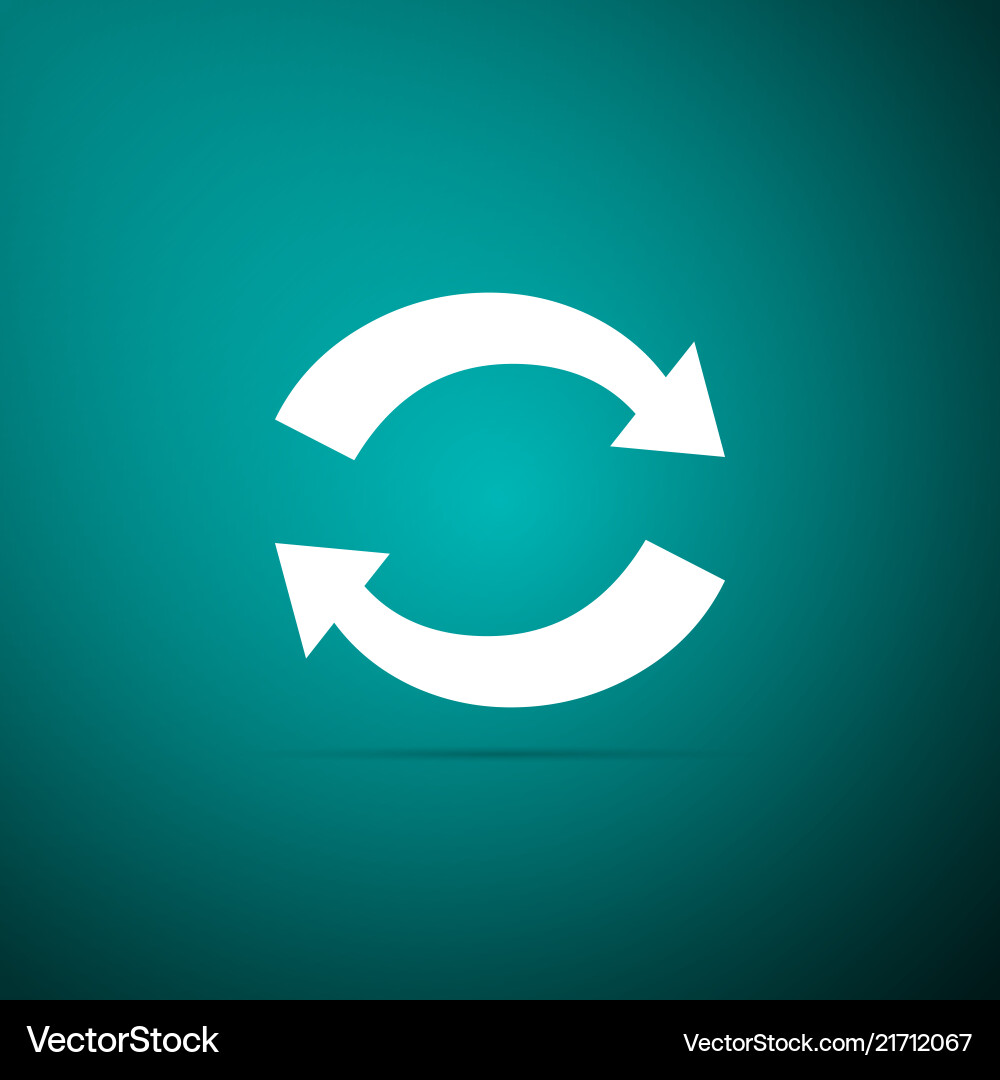 Refresh icon on green background reload symbol Vector Image