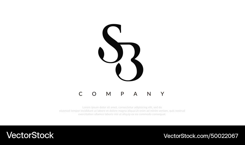 SB Initial Logo - Elegant Script vector image